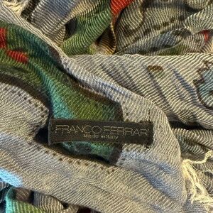 Franco Ferrari Gray and Green Scarf